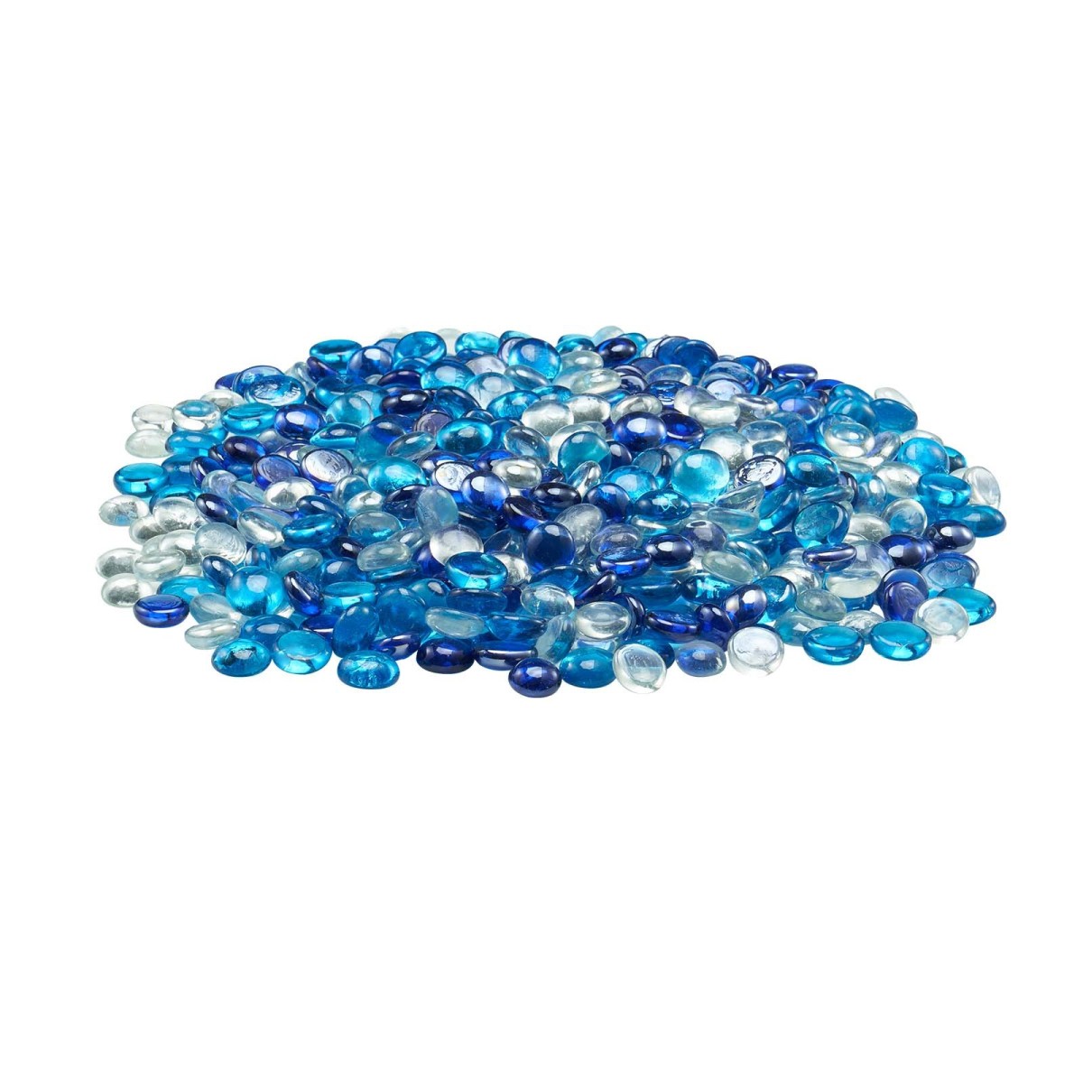 VEVOR Fire Glass, 10LBS / 4,5KG Smokeless & Fireplace Rocks, 3/4-Inch / 19,05 mm Reflektive Firepit Glass Bead, High Luster Stone Landscaping for Fire Pit Table, Cobalt Blue + Caribbean Blue + Clear