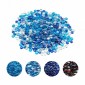 VEVOR Fire Glass, 10LBS / 4,5KG Smokeless & Fireplace Rocks, 3/4-Inch / 19,05 mm Reflektive Firepit Glass Bead, High Luster Stone Landscaping for Fire Pit Table, Cobalt Blue + Caribbean Blue + Clear