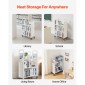 Καρότσι βιβλίων VEVOR Rolling Library, Χωρητικότητα 150 kg, 77 x 38 x 122 cm Καρότσι βιβλιοθήκης, Ράφια σε σχήμα L μονής όψης με ρόδες που κλειδώνουν 76,2 mm, φορτηγό βιβλίου για ράφια σπιτιού γραφείου και σχολείου, λευκό