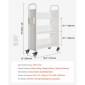 Καρότσι βιβλίων VEVOR Rolling Library, Χωρητικότητα 150 kg, 77 x 38 x 122 cm Καρότσι βιβλιοθήκης, Ράφια σε σχήμα L μονής όψης με ρόδες που κλειδώνουν 76,2 mm, φορτηγό βιβλίου για ράφια σπιτιού γραφείου και σχολείου, λευκό