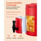 VEVOR Insulated Beverage Dispenser, 8 Gal/30,3L Thermal Pot and Cold Drink Dispenser with Spigot, Food-Grade Cooler Cana with 304 inless Steel Interior, for Tea Coffee Restaurant Outdoor