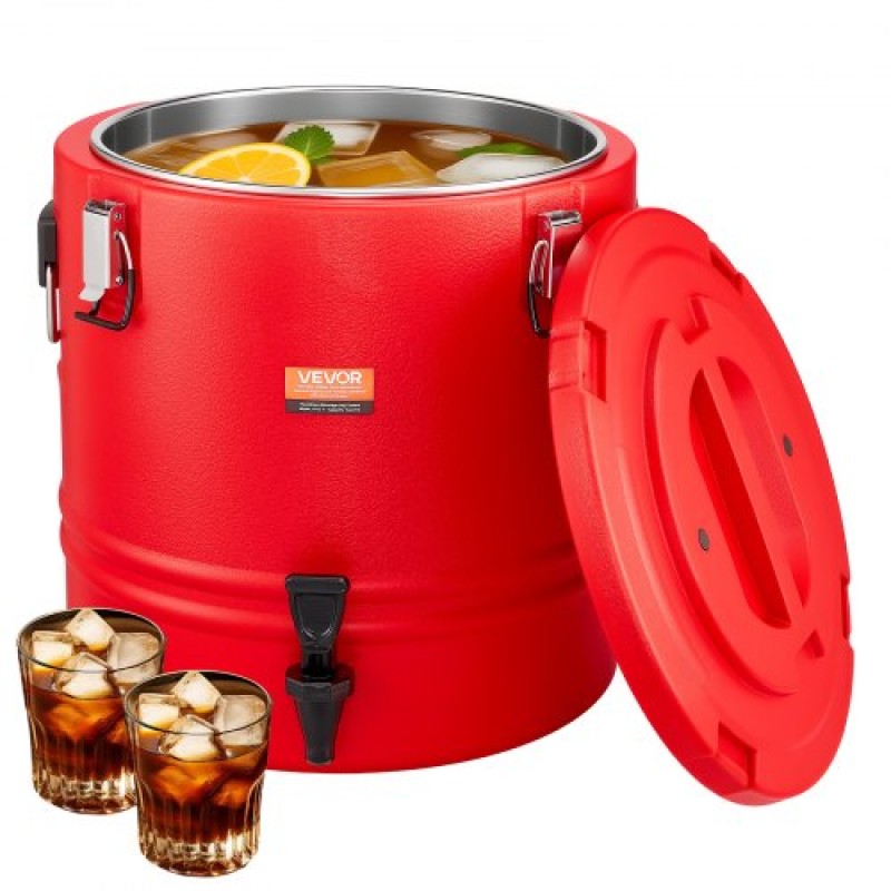 VEVOR Insulated Beverage Dispenser, 8 Gal/30,3L Thermal Pot and Cold Drink Dispenser with Spigot, Food-Grade Cooler Cana with 304 inless Steel Interior, for Tea Coffee Restaurant Outdoor