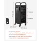 Καρότσι βιβλίων VEVOR Rolling Library, Χωρητικότητα 100 kg, 32 x 35 x 93,5 cm Καρότσι βιβλιοθήκης, Ράφια σε σχήμα L μονής όψης με ρόδες που κλειδώνουν 50,8 mm, φορτηγό βιβλίων για ράφια σπιτιού γραφείου και σχολείου, Μαύρο