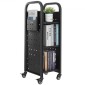 Καρότσι βιβλίων VEVOR Rolling Library, Χωρητικότητα 100 kg, 32 x 35 x 93,5 cm Καρότσι βιβλιοθήκης, Ράφια σε σχήμα L μονής όψης με ρόδες που κλειδώνουν 50,8 mm, φορτηγό βιβλίων για ράφια σπιτιού γραφείου και σχολείου, Μαύρο