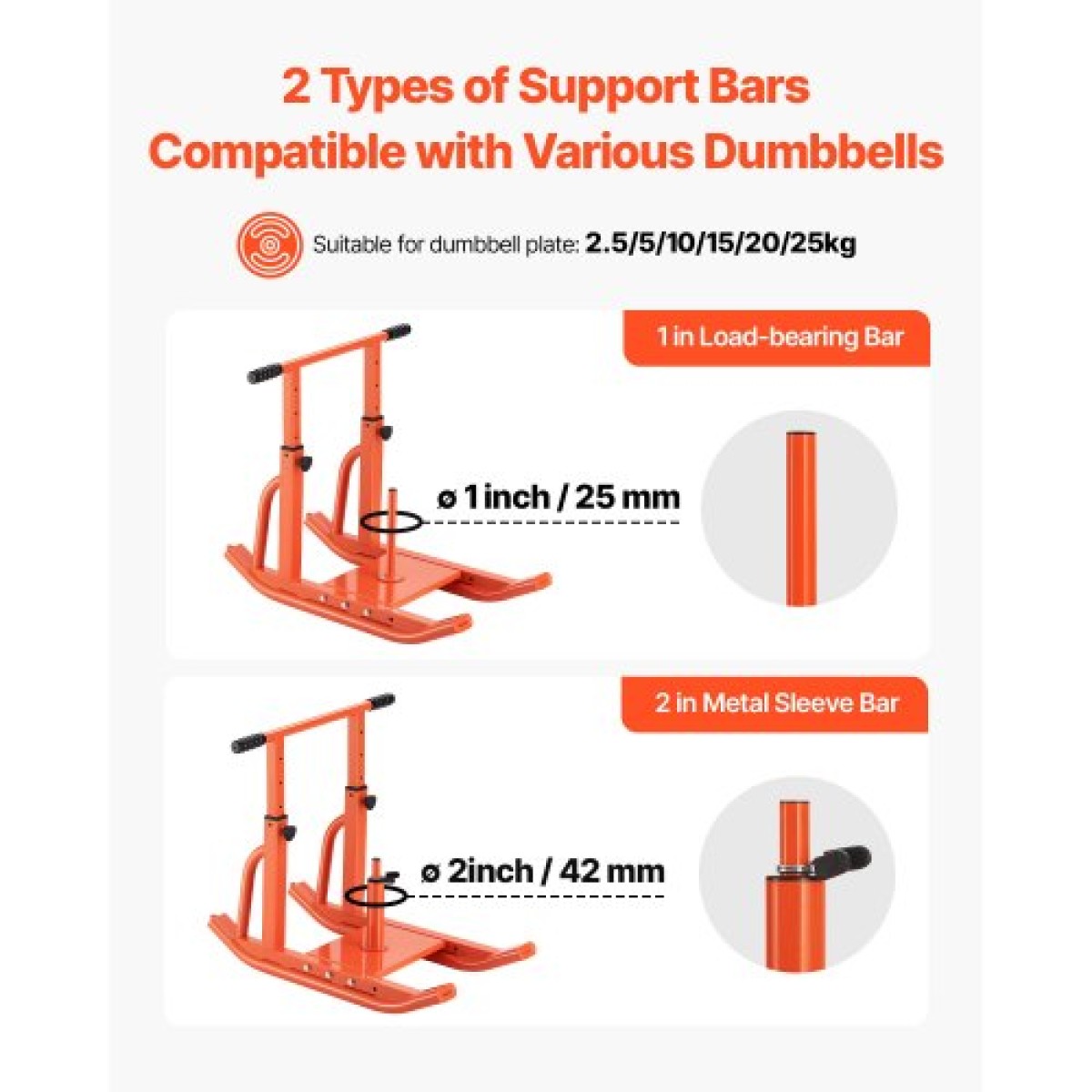 VEVOR Weight Sled, Steel Power Sled, Fitness Training Sleds for Athletic Exercise Improvement Speed, Εξοπλισμός προπόνησης με ρυθμιζόμενη λαβή ύψους, συμβατό με πλάκες βάρους 25/51 mm, πορτοκαλί