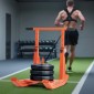 VEVOR Weight Sled, Steel Power Sled, Fitness Training Sleds for Athletic Exercise Improvement Speed, Εξοπλισμός προπόνησης με ρυθμιζόμενη λαβή ύψους, συμβατό με πλάκες βάρους 25/51 mm, πορτοκαλί