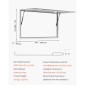 Παράθυρο παραχώρησης VEVOR 135x84 cm, Παράθυρο σέρβις σκελετού από κράμα αλουμινίου για φορτηγό τροφίμων, παράθυρο σερβιρίσματος έως 85 μοιρών με τέντα πόρτα και γάντζο, ανθεκτικό στο νερό της βροχής για τρέιλερ παραχώρησης