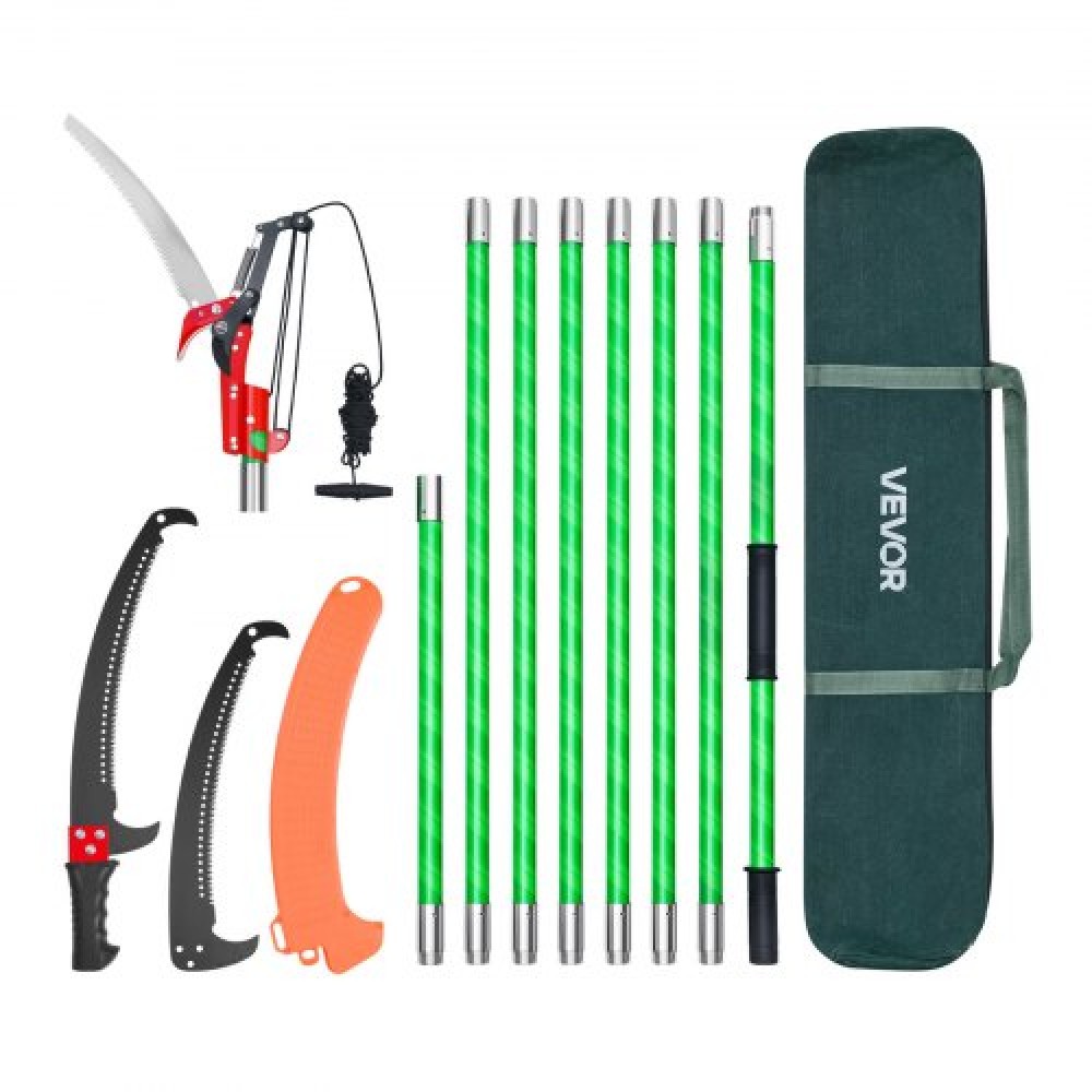 VEVOR Manual Pole Saw Extendable Pole Tree Pruner 118-809.3 cm with Scissors