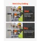 VEVOR Diamond Core Drilling Machine, 20-160 mm Diameter Drilling, Handheld Dry and Wet Concrete Core Drill Rig with 4 Drill Bits, 0-1800RPM Variable Speed, UNC1 1/4-7, for Concrete Brick Stone, 2000W