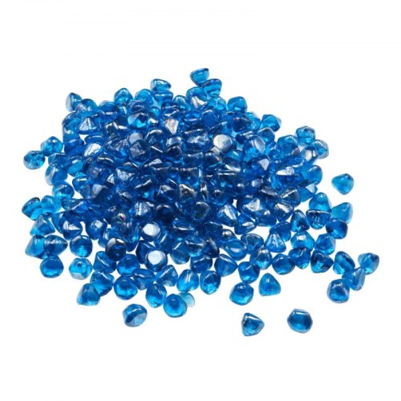 VEVOR 10 LBS Fire Glass 1-Inch Fireplace Glass Rocks for Firepit Caribbean Blue