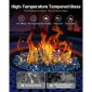 VEVOR Fire Glass, 10LBS / 4,5KG Βράχοι τζακιού ανθεκτικοί σε υψηλή θερμοκρασία, 1/2 ίντσας / 12,7 mm Reflective & Smokeless Firepit Glass Rock, High Luster Stone Landscaping for Fire Pit Table, Pacific Blue