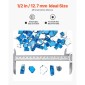 VEVOR Fire Glass, 10LBS / 4,5KG Βράχοι τζακιού ανθεκτικοί σε υψηλή θερμοκρασία, 1/2 ίντσας / 12,7 mm Reflective & Smokeless Firepit Glass Rock, High Luster Stone Landscaping for Fire Pit Table, Pacific Blue