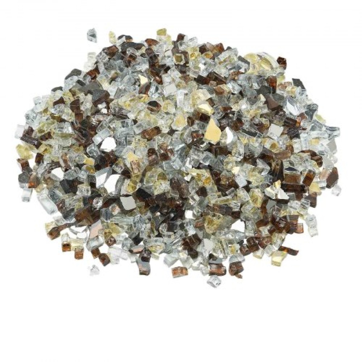 VEVOR Fire Glass, 10 LBS / 4,5 KG Ανθεκτικά σε υψηλές θερμοκρασίες πέτρες τζακιού, 1/2 ίντσας / 12,7 mm Reflektive Firepit Glass Rock, High Luster Stone Landscaping for Fire Pit table, Copper + Clear + Gold