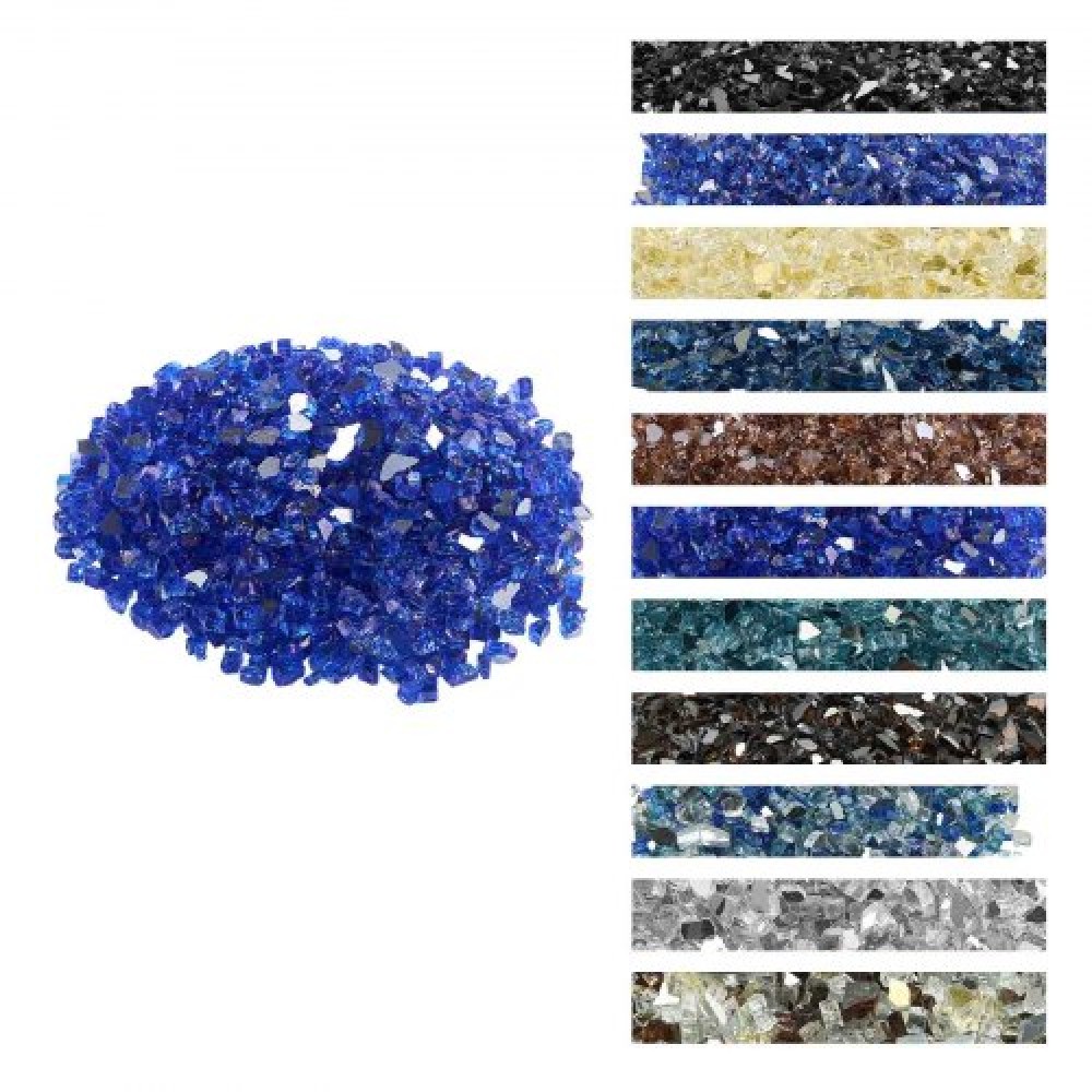 VEVOR Fire Glass, 10LBS / 4,5KG Βράχοι τζακιού ανθεκτικοί σε υψηλές θερμοκρασίες, 1/2 ίντσας / 12,7 mm Reflective & Smokeless Firepit Glass Rock, High Luster Stone Landscaping for Fire Pit Table, Cobalt Blue