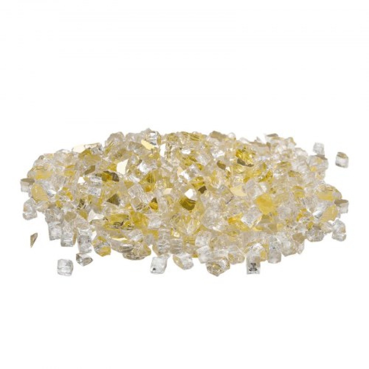 VEVOR Fire Glass, 10 LBS / 4,5 KG Βράχοι τζακιού ανθεκτικοί σε υψηλές θερμοκρασίες, 1/2 ίντσας / 12,7 mm ανακλαστικός & άκαπνος γυάλινος βράχος, πέτρα υψηλής λάμψης εξωραϊσμού για τραπέζι πυρκαγιάς, χρυσός