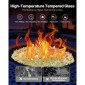 VEVOR Fire Glass, 10 LBS / 4,5 KG Βράχοι τζακιού ανθεκτικοί σε υψηλές θερμοκρασίες, 1/2 ίντσας / 12,7 mm ανακλαστικός & άκαπνος γυάλινος βράχος, πέτρα υψηλής λάμψης εξωραϊσμού για τραπέζι πυρκαγιάς, χρυσός