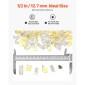 VEVOR Fire Glass, 10 LBS / 4,5 KG Βράχοι τζακιού ανθεκτικοί σε υψηλές θερμοκρασίες, 1/2 ίντσας / 12,7 mm ανακλαστικός & άκαπνος γυάλινος βράχος, πέτρα υψηλής λάμψης εξωραϊσμού για τραπέζι πυρκαγιάς, χρυσός