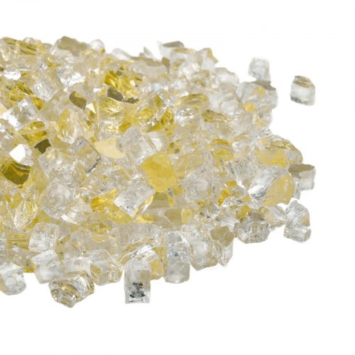 VEVOR Fire Glass, 10 LBS / 4,5 KG Βράχοι τζακιού ανθεκτικοί σε υψηλές θερμοκρασίες, 1/2 ίντσας / 12,7 mm ανακλαστικός & άκαπνος γυάλινος βράχος, πέτρα υψηλής λάμψης εξωραϊσμού για τραπέζι πυρκαγιάς, χρυσός