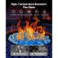 VEVOR Fire Glass, 10 LBS / 4,5 KG Τζάκι Rocks, 3/4-Inch / 19,05 mm Reflective Firepit Glass Rock, High Luster Stone Landscaping for Fire Pit Table, Aqua Blue + Caribbean Blue + Aqua Green