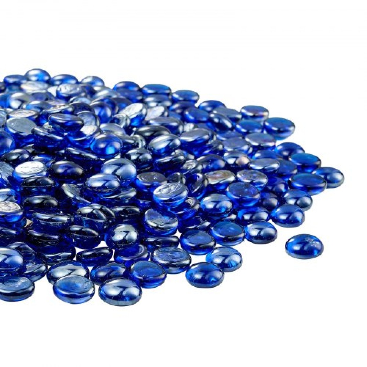 VEVOR Fire Glass, 10LBS/4,5KG Βράχοι τζακιού ανθεκτικοί σε υψηλές θερμοκρασίες, 3/4-ιντσών / 19,05 mm αντανακλαστικές & άκαπνες γυάλινες χάντρες, πέτρινο τοπίο υψηλής λάμψης για τραπέζι πυρκαγιάς, μπλε κοβαλτίου