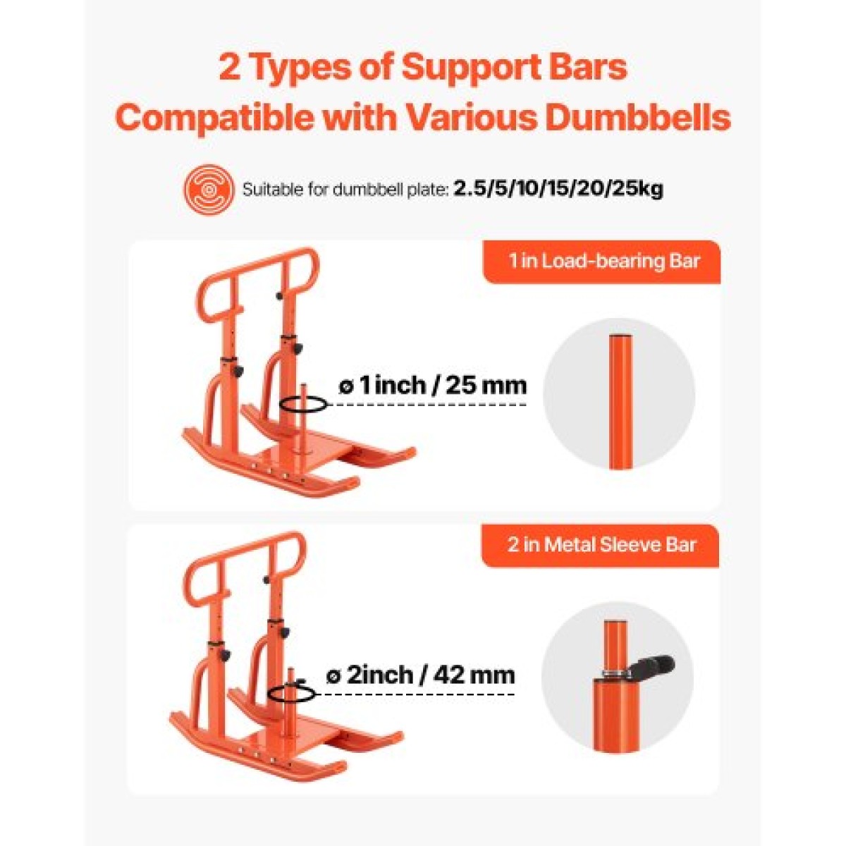 VEVOR Weight Sled, Steel Power Sled, Fitness Training Sleds for Athletic Exercise Improvement Speed, Εξοπλισμός προπόνησης με ρυθμιζόμενη λαβή ύψους, συμβατό με πλάκες βάρους 25/51 mm, πορτοκαλί