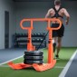 VEVOR Weight Sled, Steel Power Sled, Fitness Training Sleds for Athletic Exercise Improvement Speed, Εξοπλισμός προπόνησης με ρυθμιζόμενη λαβή ύψους, συμβατό με πλάκες βάρους 25/51 mm, πορτοκαλί