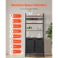VEVOR 4 Tiers Laundry Sorter, Tall Laundry Hamper με ράφια και γάντζους, 2 τμημάτων Freestanding Basket Organizer Storage με υφασμάτινες τσάντες Oxford 600D και ράφια σκάλας για βρώμικα ρούχα, μπάνιο