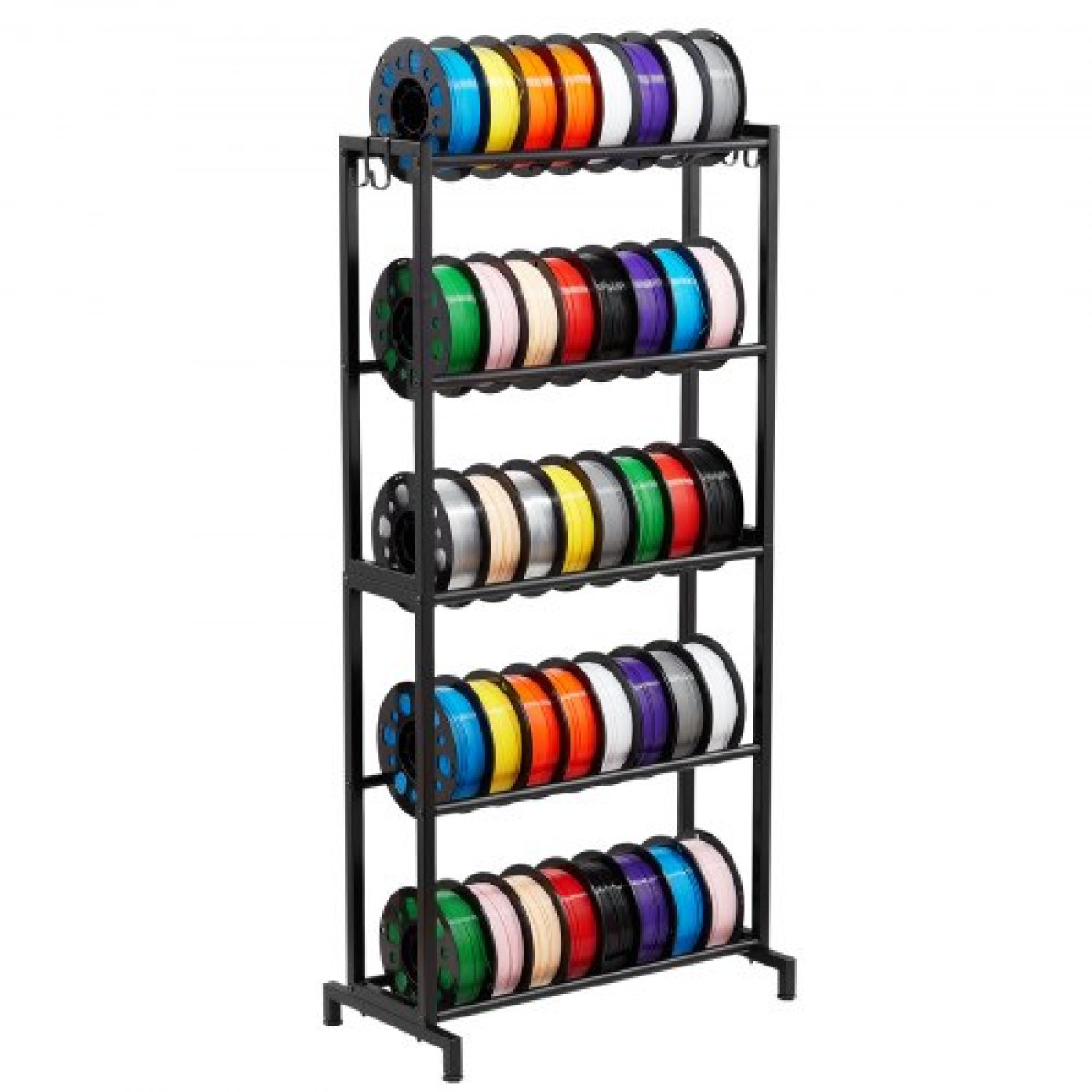 Ράφια αποθήκευσης νήματος VEVOR 3D Printer, Ράφια αποθήκευσης βαρέως τύπου 5 επιπέδων για νήματα εκτύπωσης 3D, Ράφια θήκης καρουλιού νήματος για στούντιο εκτύπωσης 3D, στούντιο στο σπίτι, γραφείο, εργαστήριο (μόνο σε ράφι)