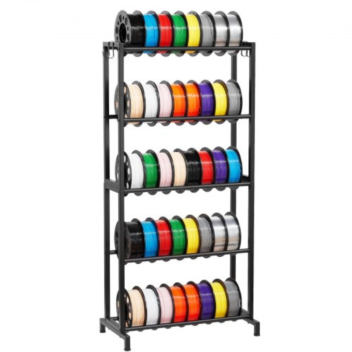 Ράφια αποθήκευσης νήματος VEVOR 3D Printer, Ράφια αποθήκευσης βαρέως τύπου 5 επιπέδων για νήματα εκτύπωσης 3D, Ράφια θήκης καρουλιού νήματος για στούντιο εκτύπωσης 3D, στούντιο στο σπίτι, γραφείο, εργαστήριο (μόνο σε ράφι)