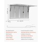 Παράθυρο παραχώρησης VEVOR 152x92 cm, Παράθυρο σέρβις από κράμα αλουμινίου για φορτηγό τροφίμων, παράθυρο σερβιρίσματος έως και 85 μοιρών με 4 συρόμενα παράθυρα, τέντα πόρτα και γάντζο, για ρυμουλκούμενα παραχώρησης