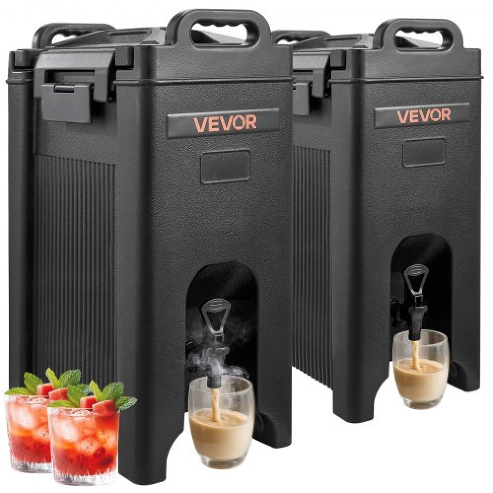 VEVOR Insulated Beverage Dispenser, 5 Gal/19L Server για ζεστά και κρύα ποτά με Spigot & Handle, Food-Grade Thermal Drink Dispenser Cooler for Tea Coffee Water in Cafes & Restaurants, 2 Pack, Black