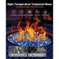VEVOR Fire Glass, 10LBS / 4,5KG Βράχοι τζακιού ανθεκτικοί σε υψηλές θερμοκρασίες, 1/4 ίντσας / 6,35 mm Reflektive & Smokeless Firepit Glass Rock, High Luster Stone Landscaping for Fire Pit Table, Cobalt Blue