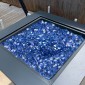 VEVOR Fire Glass, 10LBS / 4,5KG Βράχοι τζακιού ανθεκτικοί σε υψηλές θερμοκρασίες, 1/4 ίντσας / 6,35 mm Reflektive & Smokeless Firepit Glass Rock, High Luster Stone Landscaping for Fire Pit Table, Cobalt Blue