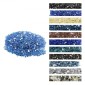 VEVOR Fire Glass, 10LBS / 4,5KG Βράχοι τζακιού ανθεκτικοί σε υψηλές θερμοκρασίες, 1/4 ίντσας / 6,35 mm Reflektive & Smokeless Firepit Glass Rock, High Luster Stone Landscaping for Fire Pit Table, Cobalt Blue