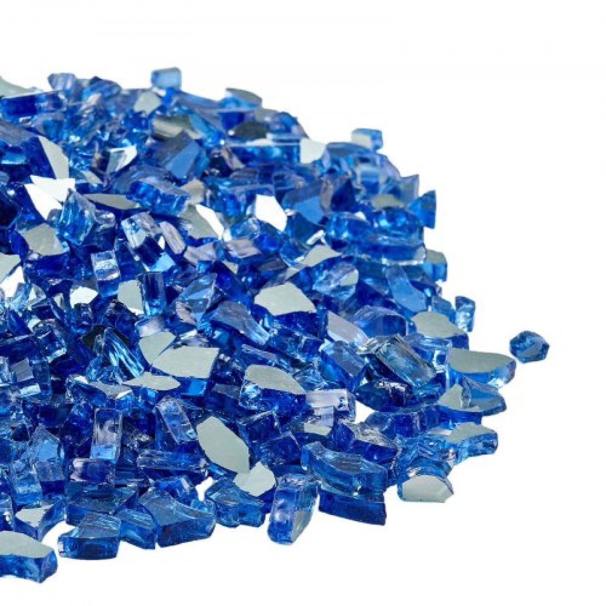 VEVOR Fire Glass, 10LBS / 4,5KG Βράχοι τζακιού ανθεκτικοί σε υψηλές θερμοκρασίες, 1/4 ίντσας / 6,35 mm Reflektive & Smokeless Firepit Glass Rock, High Luster Stone Landscaping for Fire Pit Table, Cobalt Blue