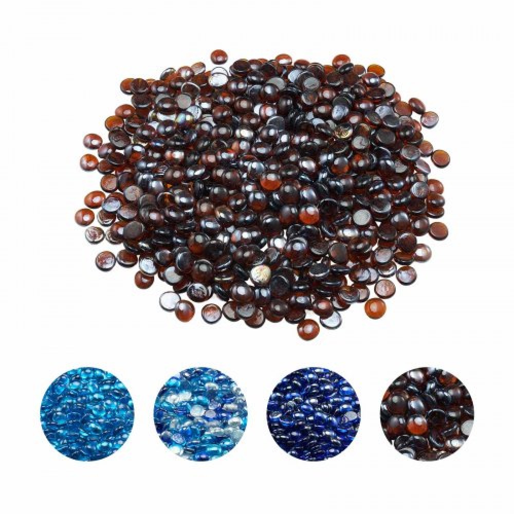 VEVOR Fire Glass, 10LBS / 4,5KG Βράχοι τζακιού ανθεκτικοί σε υψηλές θερμοκρασίες, 3/4 ίντσες / 19,05 mm αντανακλαστικές και άκαπνες γυάλινες χάντρες, πέτρινο τοπίο υψηλής λάμψης για τραπέζι πυρκαγιάς, πλούσιο πορτοκαλί