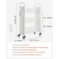 Καρότσι βιβλίων VEVOR Rolling Library, Χωρητικότητα 150 kg, 77 x 38 x 122 cm Καρότσι βιβλιοθήκης, Ράφια μονής όψης σε σχήμα V με ρόδες 76,2 mm που κλειδώνουν, φορτηγό βιβλίων για ράφια σπιτιού γραφείου και σχολείου, Λευκό