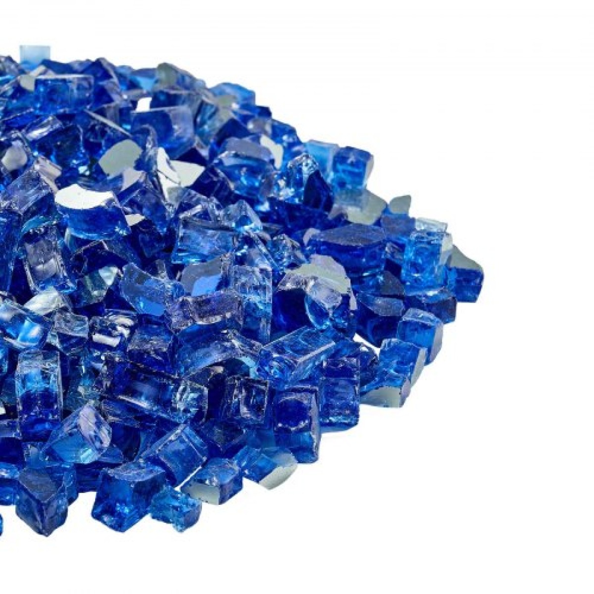 VEVOR Fire Glass, 35LBS / 15,88KG Βράχοι τζακιού ανθεκτικοί σε υψηλές θερμοκρασίες, 1/2 ίντσας / 12,7mm Reflective & Smokeless Firepit Glass Rock, High Luster Stone Landscaping for Fire Pit Table, Cobalt Blue