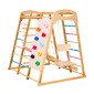 VEVOR Εσωτερική παιδική χαρά Jungle Gym, 9-σε-1 Montessori Climbing Toys for νήπια, 113 KG Ξύλινο Playground Playground με Monkey Bar, κούνιες, τσουλήθρα, σχοινί / ξύλινη σκάλα, δίχτυ αναρρίχησης, μπαρ & βράχος