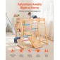 VEVOR Εσωτερική παιδική χαρά Jungle Gym, 9-σε-1 Montessori Climbing Toys for νήπια, 113 KG Ξύλινο Playground Playground με Monkey Bar, κούνιες, τσουλήθρα, σχοινί / ξύλινη σκάλα, δίχτυ αναρρίχησης, μπαρ & βράχος