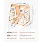 VEVOR Εσωτερική παιδική χαρά Jungle Gym, 9-σε-1 Montessori Climbing Toys for νήπια, 113 KG Ξύλινο Playground Playground με Monkey Bar, κούνιες, τσουλήθρα, σχοινί / ξύλινη σκάλα, δίχτυ αναρρίχησης, μπαρ & βράχος