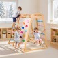 VEVOR Εσωτερική παιδική χαρά Jungle Gym, 9-σε-1 Montessori Climbing Toys for νήπια, 113 KG Ξύλινο Playground Playground με Monkey Bar, κούνιες, τσουλήθρα, σχοινί / ξύλινη σκάλα, δίχτυ αναρρίχησης, μπαρ & βράχος