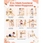 VEVOR Εσωτερική Παιδική Χαρά Jungle Gym, 8 σε 1 Ξύλινη Εσωτερική Παιδική Χαρά Playset, 100 KG Loading Montessori Climbing Toys with Swing, Slide, Monkey Bar, Gym Rings, Ξύλινη / Σχοινιά Σκάλα, Δίχτυ & Μπαρ αναρρίχησης