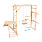 VEVOR Εσωτερική Παιδική Χαρά Jungle Gym, 8 σε 1 Ξύλινη Εσωτερική Παιδική Χαρά Playset, 100 KG Loading Montessori Climbing Toys with Swing, Slide, Monkey Bar, Gym Rings, Ξύλινη / Σχοινιά Σκάλα, Δίχτυ & Μπαρ αναρρίχησης