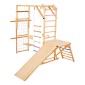 VEVOR Εσωτερική Παιδική Χαρά Jungle Gym, 8 σε 1 Ξύλινη Εσωτερική Παιδική Χαρά Playset, 100 KG Loading Montessori Climbing Toys with Swing, Slide, Monkey Bar, Gym Rings, Ξύλινη / Σχοινιά Σκάλα, Δίχτυ & Μπαρ αναρρίχησης
