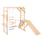 VEVOR Εσωτερική Παιδική Χαρά Jungle Gym, 8 σε 1 Ξύλινη Εσωτερική Παιδική Χαρά Playset, 100 KG Loading Montessori Climbing Toys with Swing, Slide, Monkey Bar, Gym Rings, Ξύλινη / Σχοινιά Σκάλα, Δίχτυ & Μπαρ αναρρίχησης
