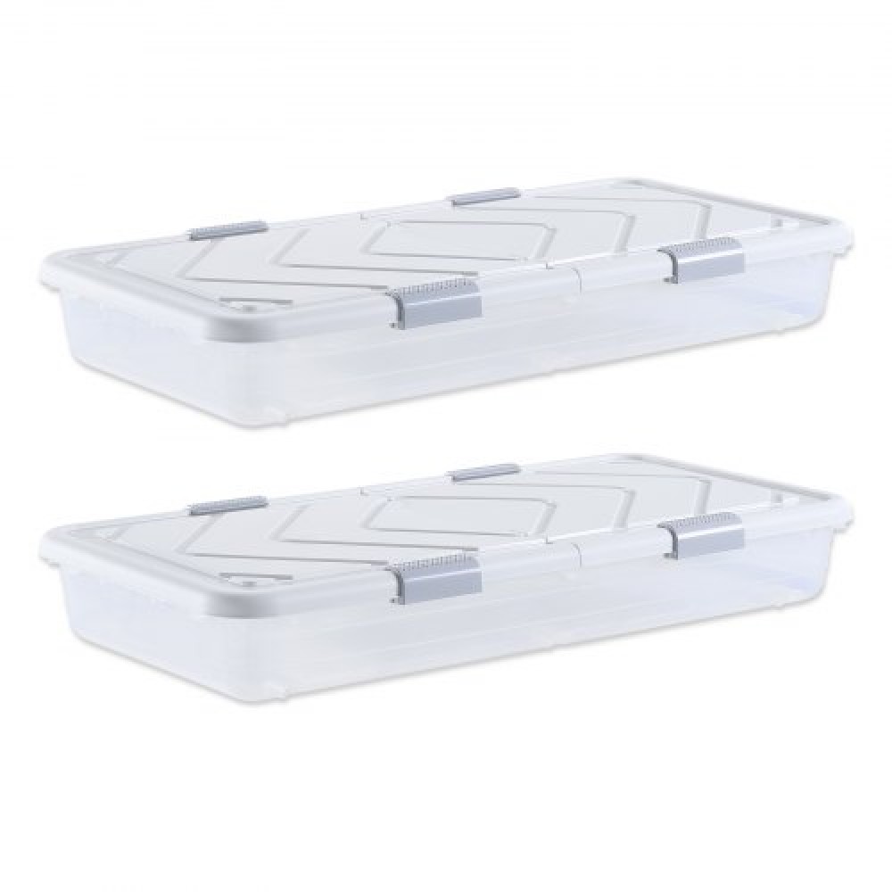 VEVOR Under Bed Storage με ρόδες, 1010 x 510 x 150 mm δοχεία κάτω από το κρεβάτι, θήκη για παπούτσια κάτω από το κρεβάτι με καπάκι και γκρι μάνδαλο, κυλιόμενοι κάδοι αποθήκευσης κάτω από το κρεβάτι για κουβέρτες για ρούχα και παπούτσια, 2 πακέτο