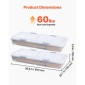 VEVOR Under Bed Storage με ρόδες, 1010 x 510 x 150 mm δοχεία κάτω από το κρεβάτι, θήκη για παπούτσια κάτω από το κρεβάτι με καπάκι και γκρι μάνδαλο, κυλιόμενοι κάδοι αποθήκευσης κάτω από το κρεβάτι για κουβέρτες για ρούχα και παπούτσια, 2 πακέτο