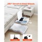 VEVOR Under Bed Storage με ρόδες, 1010 x 510 x 150 mm δοχεία κάτω από το κρεβάτι, θήκη για παπούτσια κάτω από το κρεβάτι με καπάκι και γκρι μάνδαλο, κυλιόμενοι κάδοι αποθήκευσης κάτω από το κρεβάτι για κουβέρτες για ρούχα και παπούτσια, 2 πακέτο