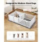 VEVOR Dog Whelping Box, 1,86x0,97x0,5 m, Πλαστικό στυλό για σκύλους με ρυθμιζόμενο ύψος πόρτας, παρκοκρέβατο κουταβιών με αδιάβροχο μαξιλάρι κατούρησης, εύκολο στο καθάρισμα, ανθεκτικό σετ γέννησης κατοικίδιων εσωτερικού χώρου για σκύλους μεσαίου μεγέθους